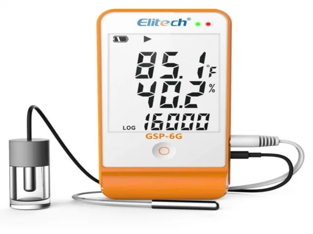 Datalogger de Temperatura e Umidade com Glicol (-40 A 85°C / 10-99%UR) Conexão Cabo USB - GSP-6G