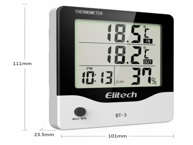 Termo Higrômetro Digital Temperatura e Umidade Max e Min ( - 50 à 70°C / 20-99%UR) - BT-3