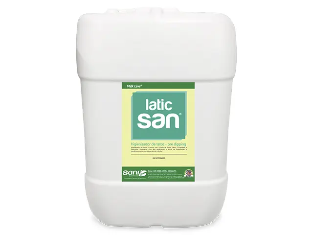 Sanitizante Preventivo Contra Mastite Latic San a Base de Ácido Lático, Clorexidina e Peracético 20L