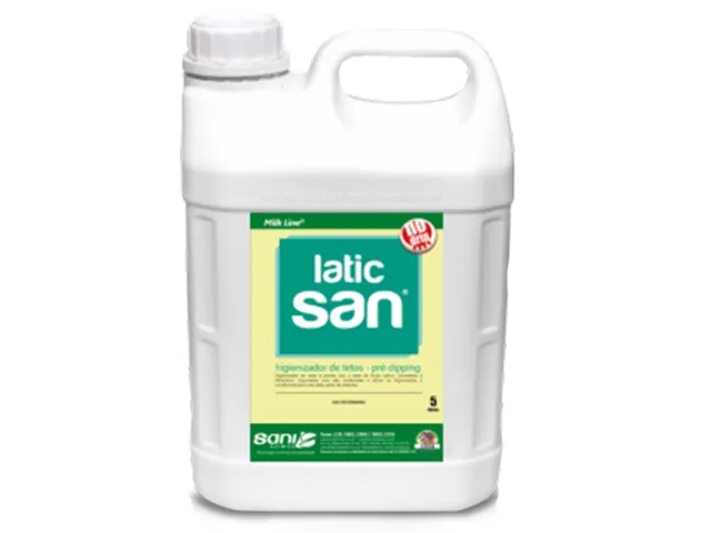 Sanitizante Preventivo Contra Mastite Latic San a Base de Ácido Lático, Clorexidina e Peracético 5L