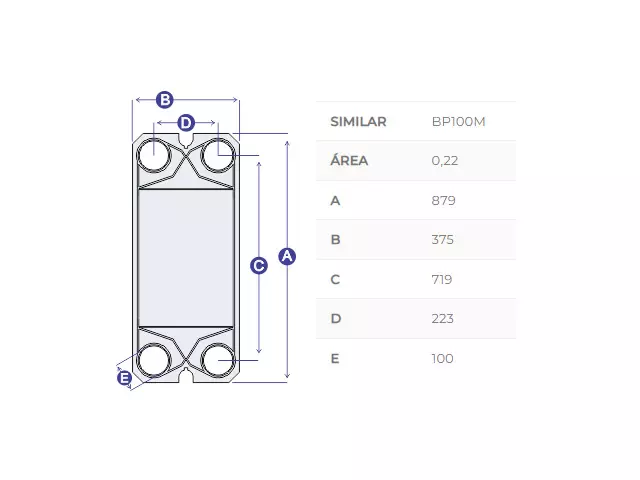 Placa para Trocador de Calor - BP100M Bermo