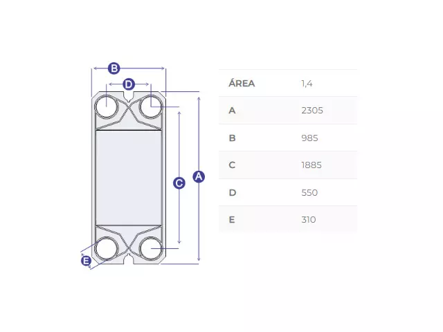 Placa para Trocador de Calor - BA192 Bermo