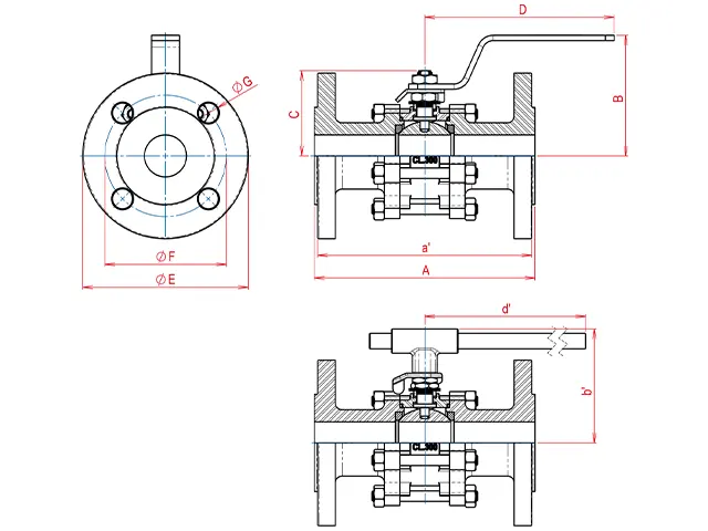 Válvula de Esfera Tripartida Série 1000 Flange DIN Bermo