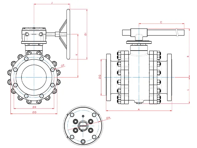 Válvula de Esfera Tripartida Trunnion Classes 600 Bermo