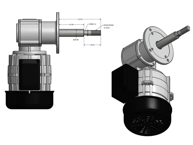 Motoredutor para Resfriadores de Leite VXRSA SIR Monofásico 220/254V