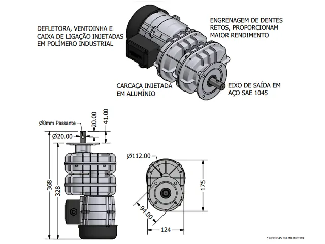 Motoredutor Varivelox VXDP4PS Trifásico 220/380V