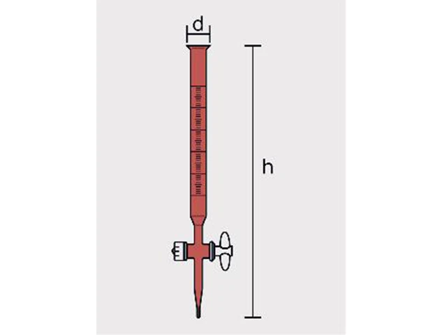 Bureta Âmbar com Torneira de PTFE 10 ml Laborglas