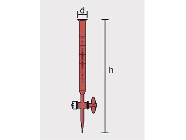 Bureta Âmbar com Torneira de Vidro 10 ml Laborglas