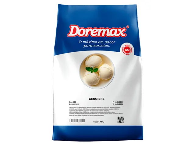 Saborizante em Pó Doremax Gengibre para Sorvetes 10Kg