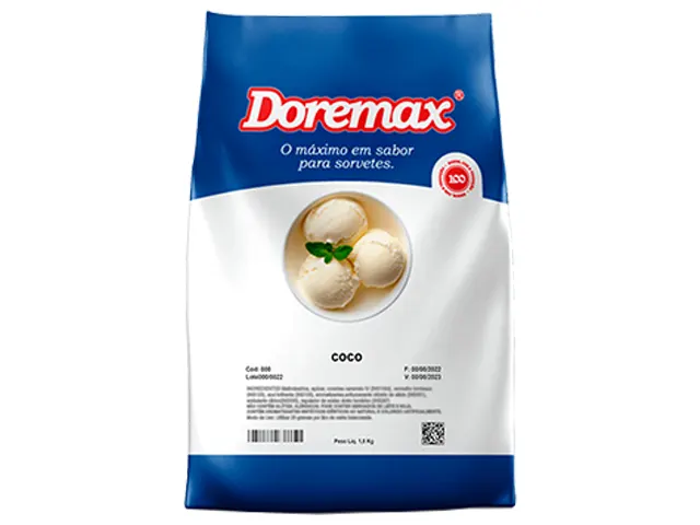 Saborizante em Pó Doremax Coco para Sorvetes 10Kg