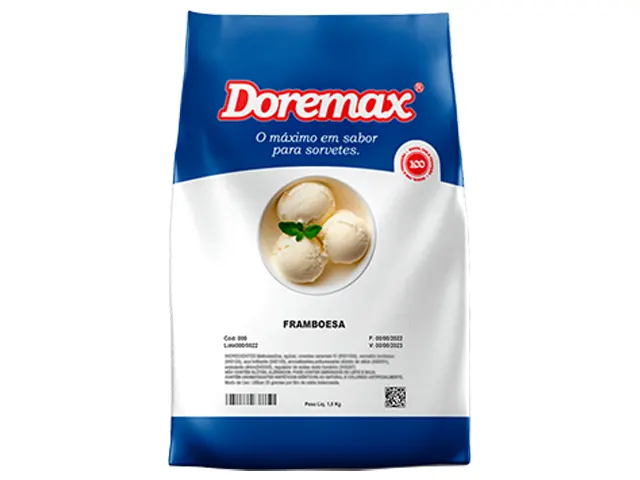 Saborizante em Pó Doremax Framboesa para Sorvetes 10Kg