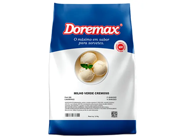 Saborizante em Pó Doremax Milho Verde Cremoso para Sorvetes 10Kg