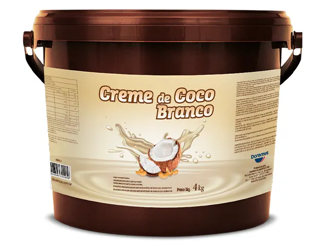 Recheio Creme de Coco Branco Base de Gordura para Sorvetes e Gelados 16Kg