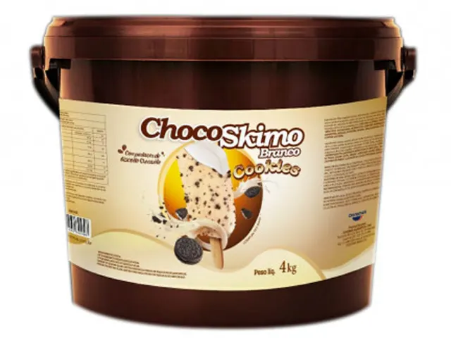 Cobertura Chocoskimo Branco Cookies para Sorvete e Picolé 12Kg