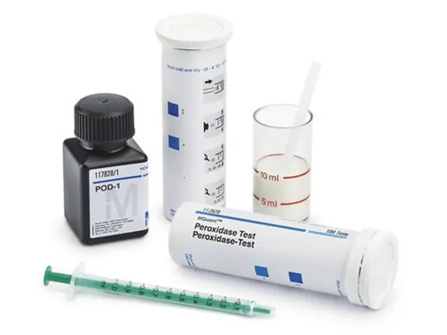 Teste de Peroxidase Colorimétrico com Tiras MQuant 100 Testes