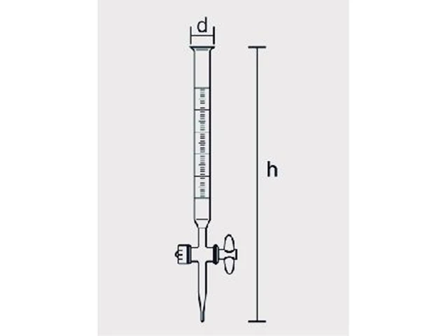 Bureta com Torneira de PTFE com Faixa Azul 10 ml Laborglas