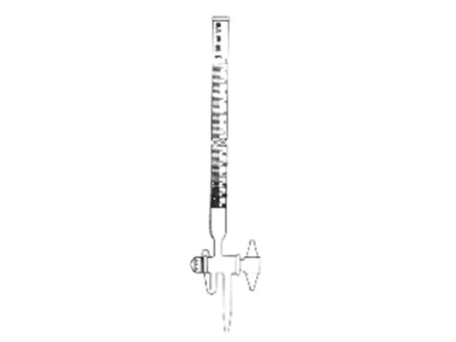 Bureta Graduada Classe A Torneira com Rosca em 3 Vias de PTFE 250ml