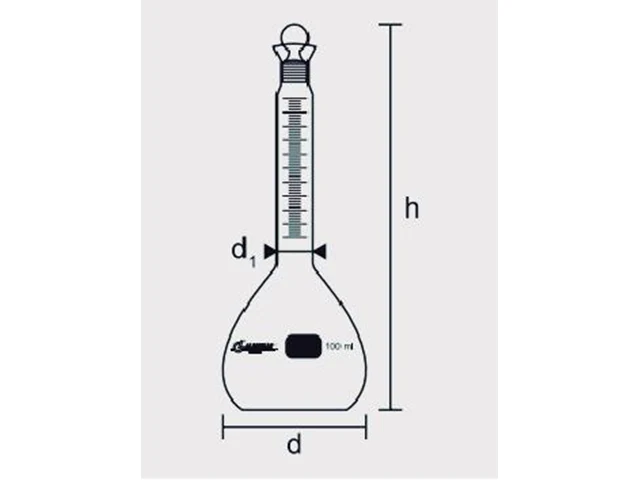 Balão de Cassia Graduado com Rolha de Vidro 200 ml Laborglas