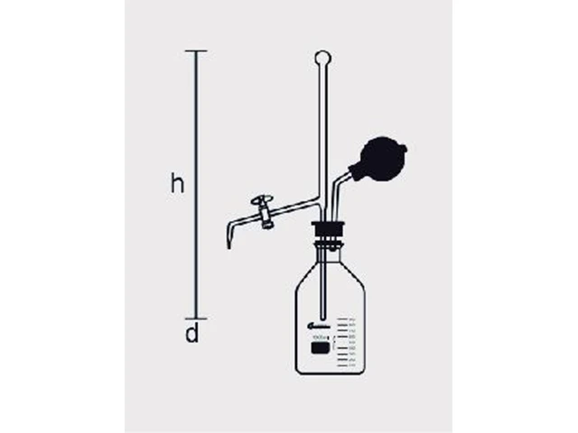 Bureta d’água com Torneira de PTFE com Frasco 10 ml Laborglas