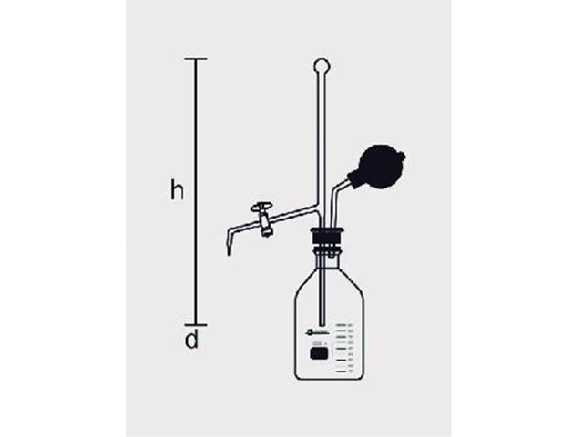 Bureta d’água com Torneira de Vidro com Frasco 10 ml Laborglas