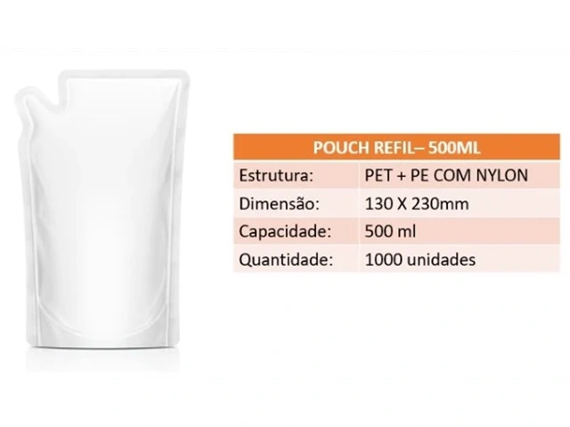 Pouch Refil 500ml -130 X 230mm 1000un