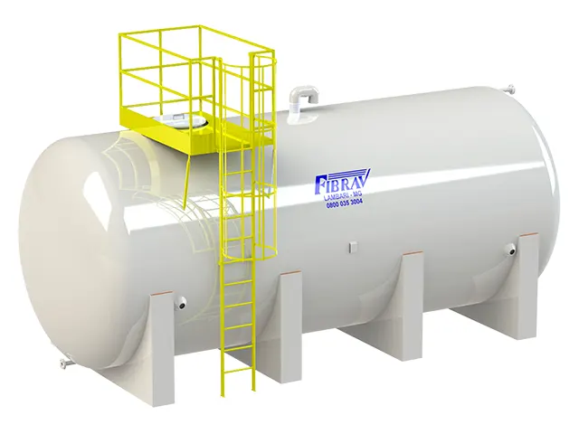 Tanque Horizontal para Produtos Químicos em Fibra de Vidro Fibrav