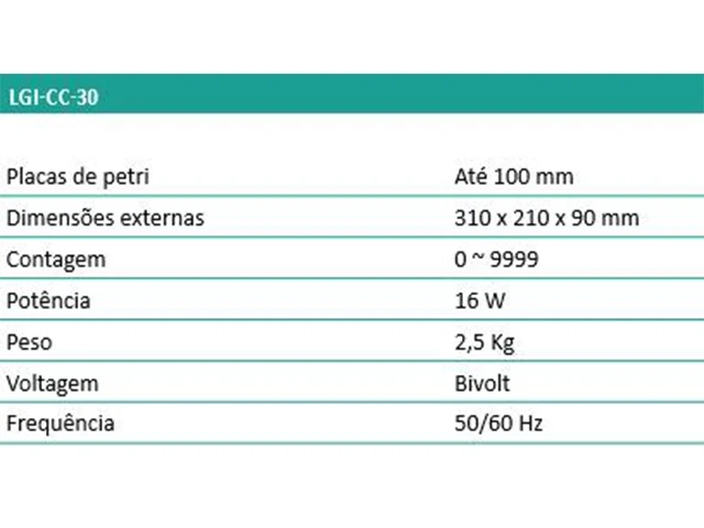 Contador de Colônias LGI-CC-30 LGI SCIENTIFIC