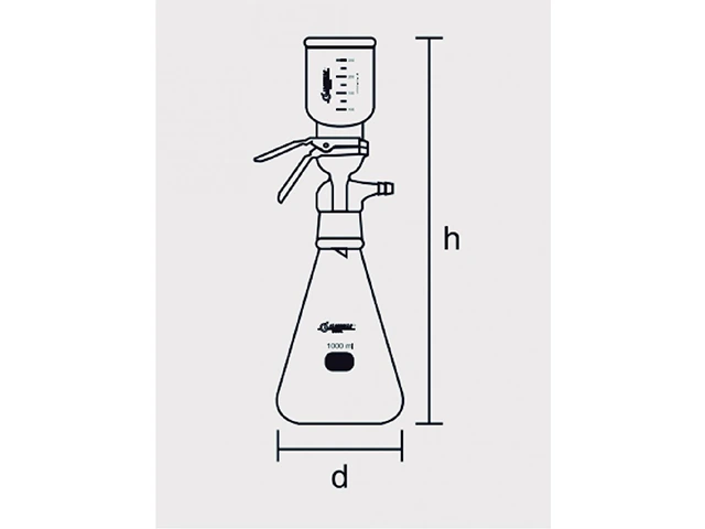 Conjunto de Filtração Completo com Pinça 1000 ml Laborglas
