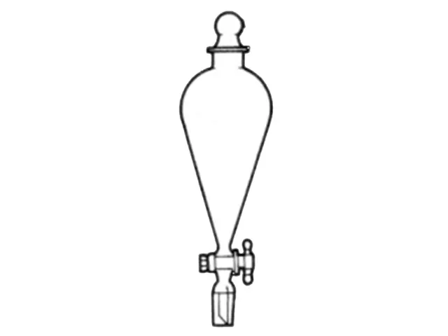 Funil de Separação Forma de Pêra tipo Squibb e Rolha Esmerilhada 125ml