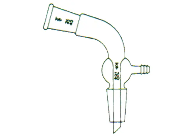 Tubo Adaptador 105º Saída para Tomada de Vácuo Macho 24/40 e Fêmea 24/40