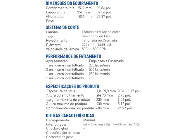 Fatiadora Interfolhadora Industrial de Queijos FTI-250