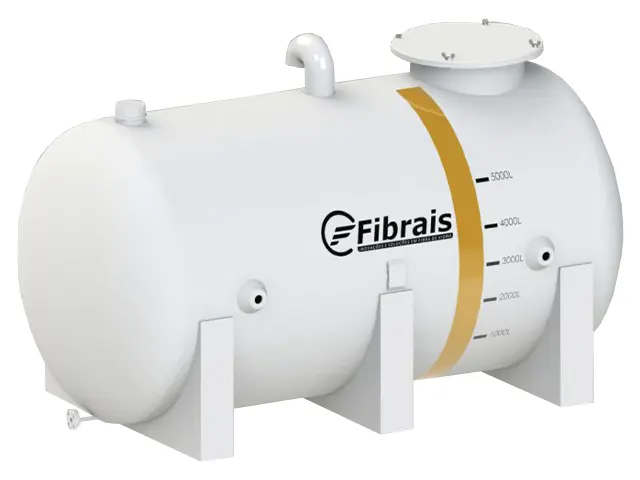 Tanque Industrial Horizontal em Fibra de Vidro PRFV 1.000L
