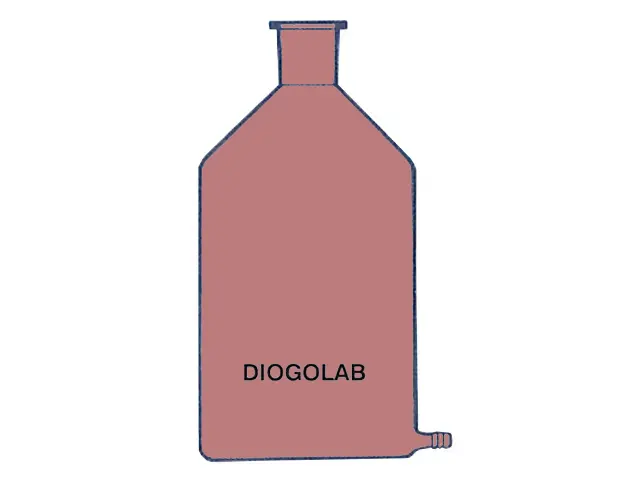 Frasco Mariotte Âmbar com Saída para Tubo de Borracha 9.000 ml DiogoLab