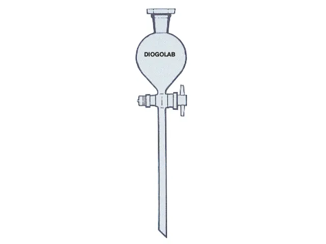 Funil de Separação Forma de Bola Torneira Teflon e Rolha Polietileno 500 ml DiogoLab