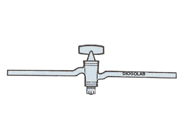 Torneira Reta Vidro para Alto Vácuo com Furo e Rosca 7x1 mm DiogoLab