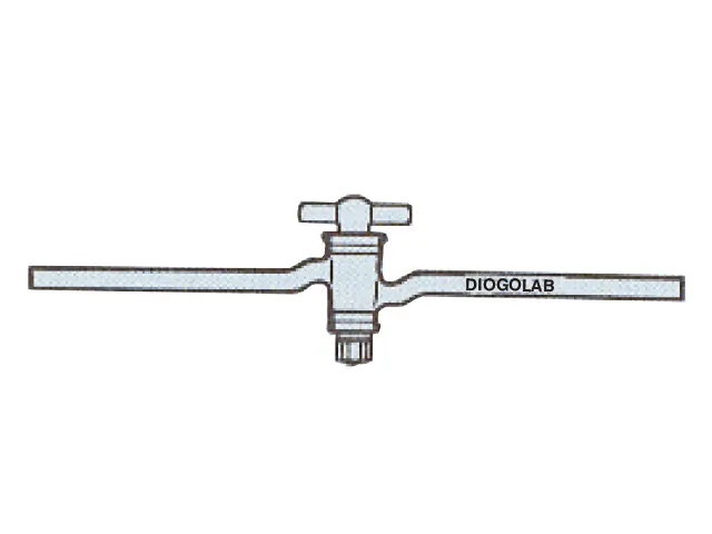 Torneira Reta Teflon para Alto Vácuo com Furo e Rosca 9x6 mm DiogoLab