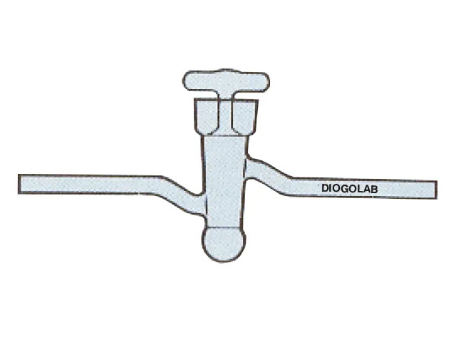 Torneira Reta Vidro com Copinho Parte Superior para Alto Vácuo 9x6 mm DiogoLab