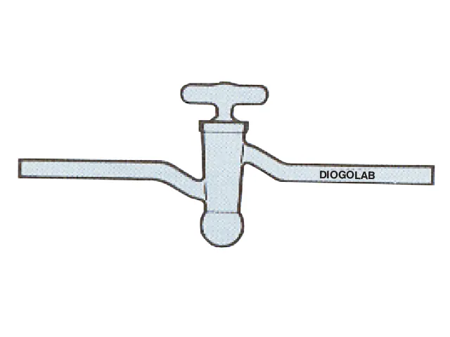 Torneira Reta Vidro sem Copinho Parte Superior para Alto Vácuo 8x4 mm DiogoLab