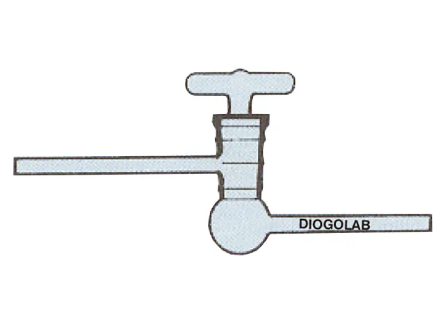 Torneira Teflon para Alto Vácuo 10x7 mm DiogoLab