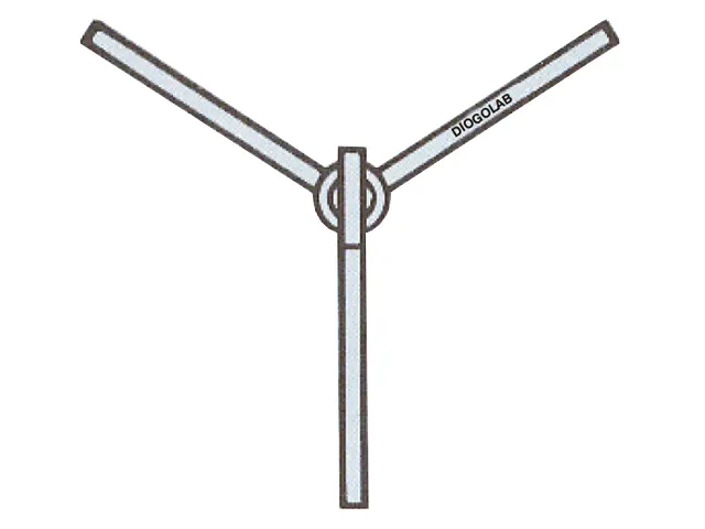 Torneira Vidro Y com Rosca para Alto Vácuo 11x8 mm DiogoLab