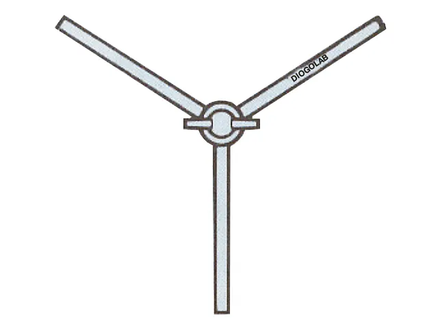 Torneira Teflon Y com Rosca para Alto Vácuo 8x2.5 mm DiogoLab