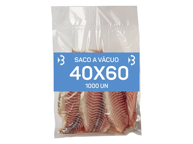 Saco a Vácuo Nylon Poli 40x60 cm - 1.000 Unidades