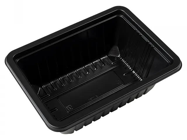 Bandeja Selável PP Preta 750 ml 18x13x5.5 cm - 500 Unidades