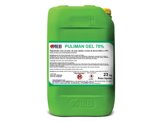 Higienizador Auto Secante de Ação Rápida e à Base de Álcool Etílico Puliman Gel 70%