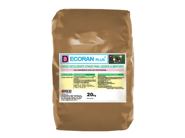 Carvão Descolorante Ativado para Líquidos Alimentares DECORAN Plus 20Kg