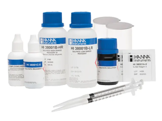 Teste Kit Químico para Sulfato Faixa Baixa e Alta HI38001