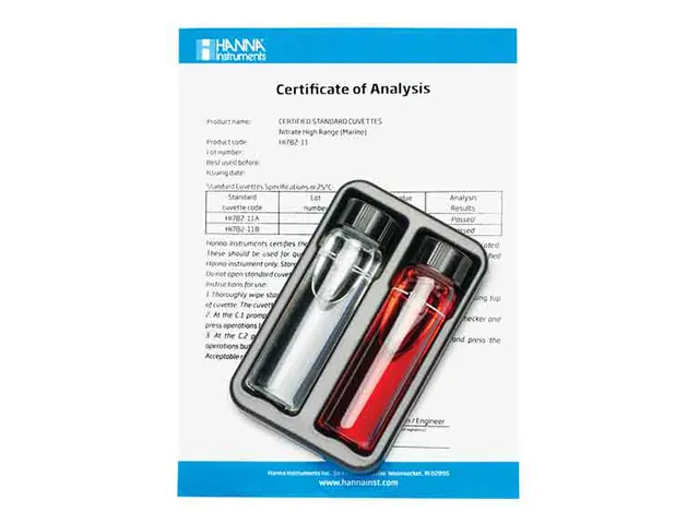 Kit Solução Verificação de Calibração para Checker de Nitrato Marinho Faixa Alta HI782 HI782-11