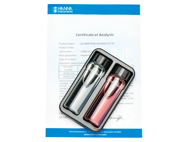 Kit Solução de Verificação de Calibração para Checker de Dureza Total Faixa Baixa HI735-11