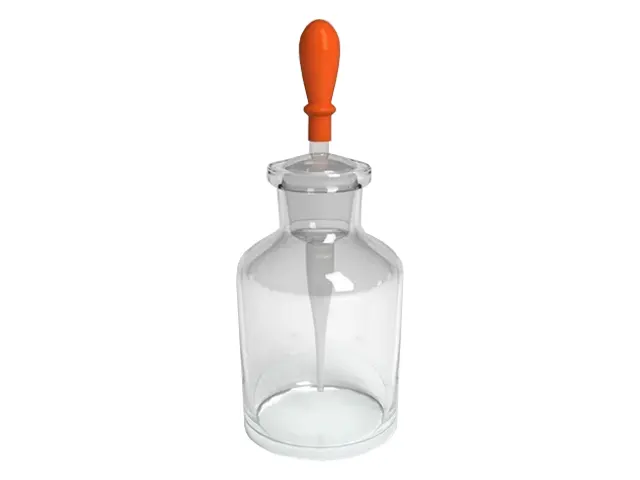 Frasco Conta Gotas de Vidro Incolor com Tetina de Borracha 125ml Netlab