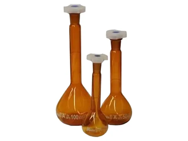 Balão Volumétrico de Vidro Âmbar Classe A Rolha de Polipropileno 200ml Netlab
